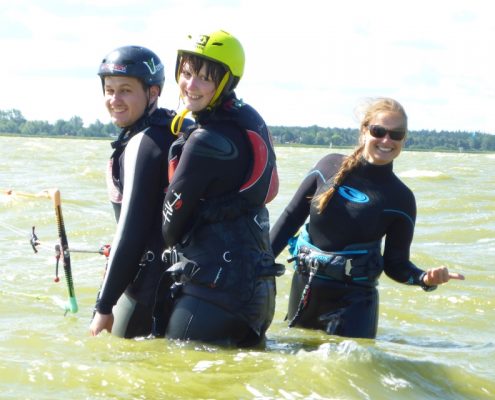 Kiteschüler beim Kiten lernen Saal
